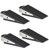 Shackcom Rubber Door Stopper Wedge, 4 Pack Black Heavy Duty Door Stop Suitable for All Floor Type...