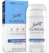 Secret Clinical Strength 100HR Sweat &amp; Odor, Soft Solid Antiperspirant Deodorant for Women, 3X St...