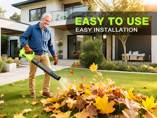 Leaf Blower CordlesS Brushless Electric Leaf blowers for Garden, Yard, Lawn Care (Green)