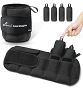 Sportneer 20lbs/Pair Adjustable Ankle Weights for Women and Men, Modularized Leg Weight for Yoga,...
