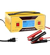 Multi-Voltage 6V/8V/12V/14V/16V/24V Adjustable Voltage Battery Charger, 0-15A Automotive Smart Ba...