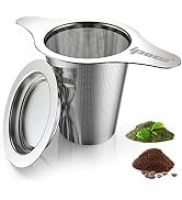 IPOW Reusable Stainless Steel Coffee Filter, Paperless Coffee Maker Strainer, Double Fine Mesh Ba...
