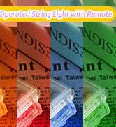 Ariceleo 1 Pack 65.6 Ft. Battery Operated Outdoor String Lights with Remote &amp; Timer, LED Warm Whi...