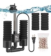 AQQA Aquarium Electric Power Sponge Filter,3W/5W Silence Submersible Foam Filter,Sponges Bio Cera...