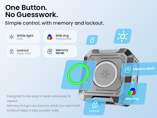 One button, simple control, with memory and lockout