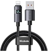 Mcdodo USB A to Lightning iPhone Charging Cable with Horizontal LED Display 4ft Length Nylon Brai...