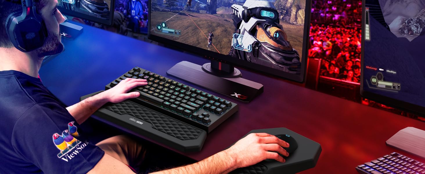 Ergonomic Mouse Pad and Keyboard Wrist Rest Set