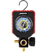 ROGVOC Single Manifold Gauge, HVAC Refrigerants AC Gauges Pressure Gauge for R22/R32/R410A/R134A ...