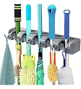YouOKLight Broom holder wall mount, mop and broom hanger wall mount garden tool organizers storag...