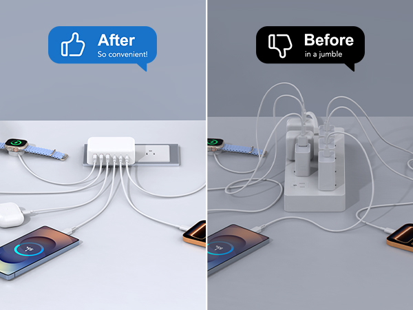 6 in 1 charger block usb