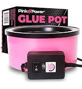Pink Power Electric Hot Glue Pot for Crafts with Adjustable Temp 225-400 F - 160ml Hot Glue Gun S...
