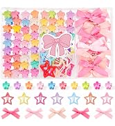 Lizioo 120PCS Colorful Hair Accessories for Girls Hair Clip Set | 70PCS Mini Flower Hair Clips+20...