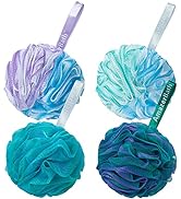 AmazerBath Bath Shower Loofah Sponge Exfoliating Body Scrubber 75g/PCS Pouf Bath Sponges- Set of ...
