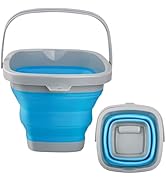 Collapsible Mop Bucket and Ice Bucket-5L(1.3 Gallon) Household Cleaning Silicone Dust Mops Bucket...