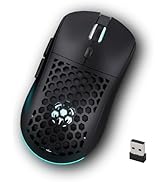 REBOCOON Honeycomb M32 Wireless Gaming Mouse - 2.4GHz RGB Rechargeable Ergo Mouse with Silent Cli...