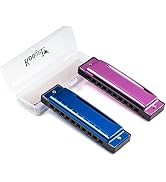 Koogel 2PCS Metal Harmonica for Kids Adults, Diatonic Blues Harp Mouth Organ Musical Instruments ...