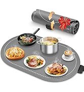 seenlast Warming Mat for Food with Adjustable Temperature Timer,10S Fast Heating Silicone Food Wa...