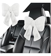 VKQTS Furry Bow Car Headrest Pillow,Soft &amp; Comfortable Car Neck Pillow for Cars Decorations &amp; Fat...