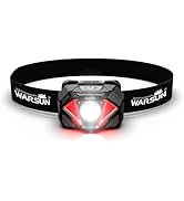 WARSUN WH02 LED Headlamp, Rechargeable Headlamp with Motion Sensor, Ultra-Light Bright Head Light...