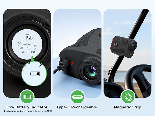 Low Battery Indicator ,Displayed when battery power is less than 10% , USB-C Rechargeable &amp;Magnet