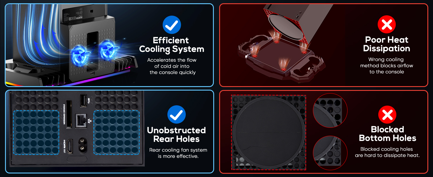 xbox series x rgb cooling fan charging station