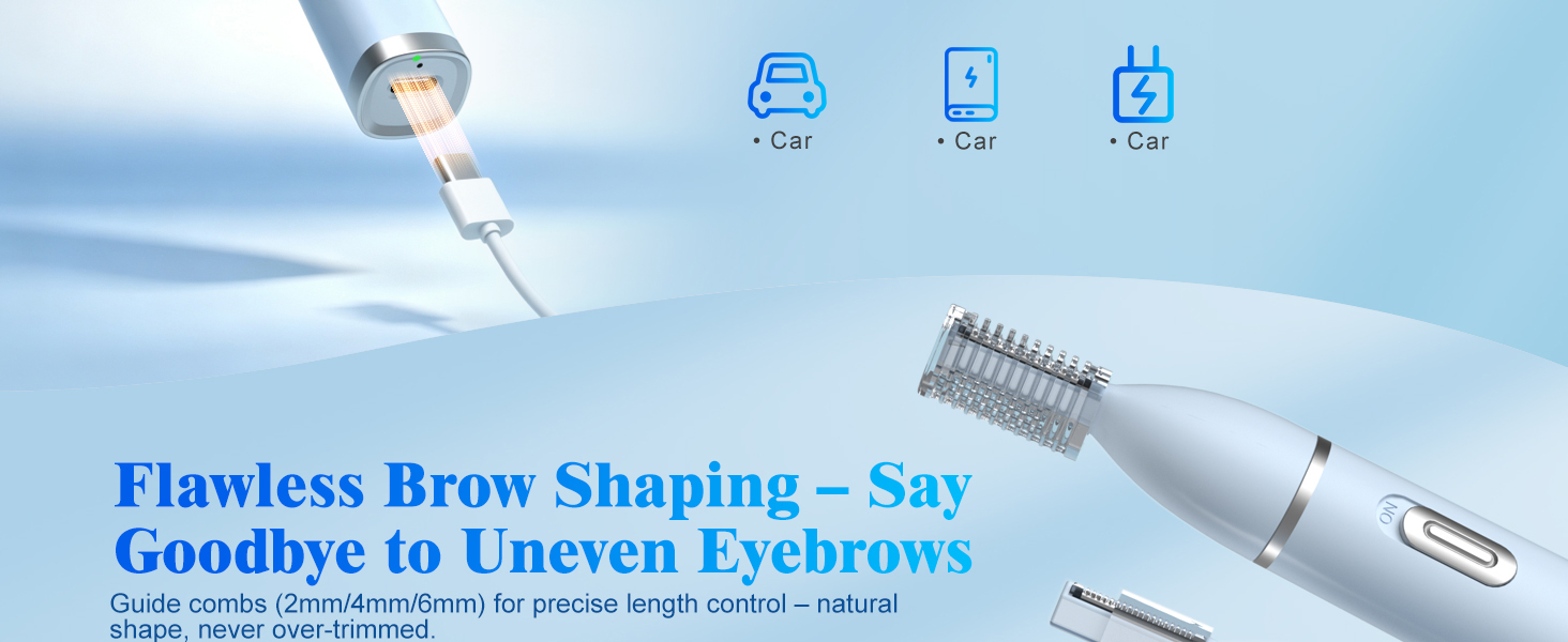 Nose Hair Trimmer for Women, 2 in 1 Rechargeable Painless Eyebrow &amp;amp; Facial Hair Grooming Tool