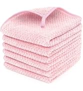 MaopaoBeauty 6 Piece Washcloth Set,100% Microfiber - Quick Dry, Thick, Soft, Plush and Highly Abs...