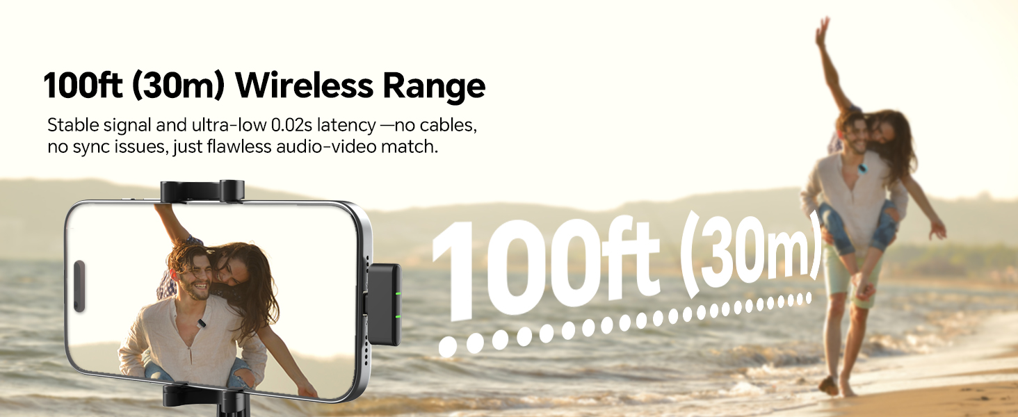 100ft Wireless Transmission Range with Ultra-Low Latency