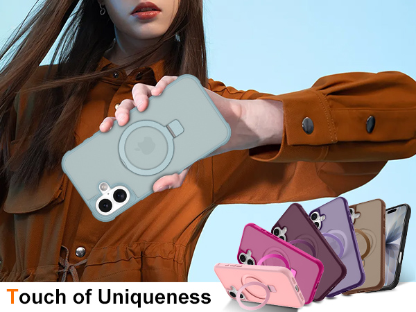 iPhone case with stand magsafe ring magnetic