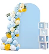HEMMOTOP 7.2 ft Blue Arch Backdrop Cover, Spandex Arch Covers Stretchy Backdrop for Balloon, Wedd...