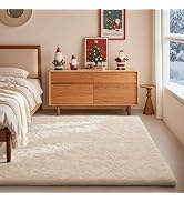 Ophanie Area Rugs for Bedroom, Christmas Upgrade Non-Slip Ivory Fluffy Soft Shag Living Room Carp...