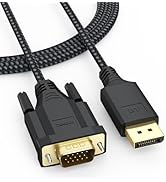 DteeDck DisplayPort to VGA Cable 6ft, Display Port DP to VGA 1080P@60Hz Adapter Converter Male to...