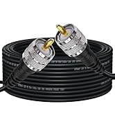 YOTENKO CB Coax Cable 50FT, Low Loss CB Antenna Cable Coax PL259, L200 Coaxial Cable (LMR200 Equi...