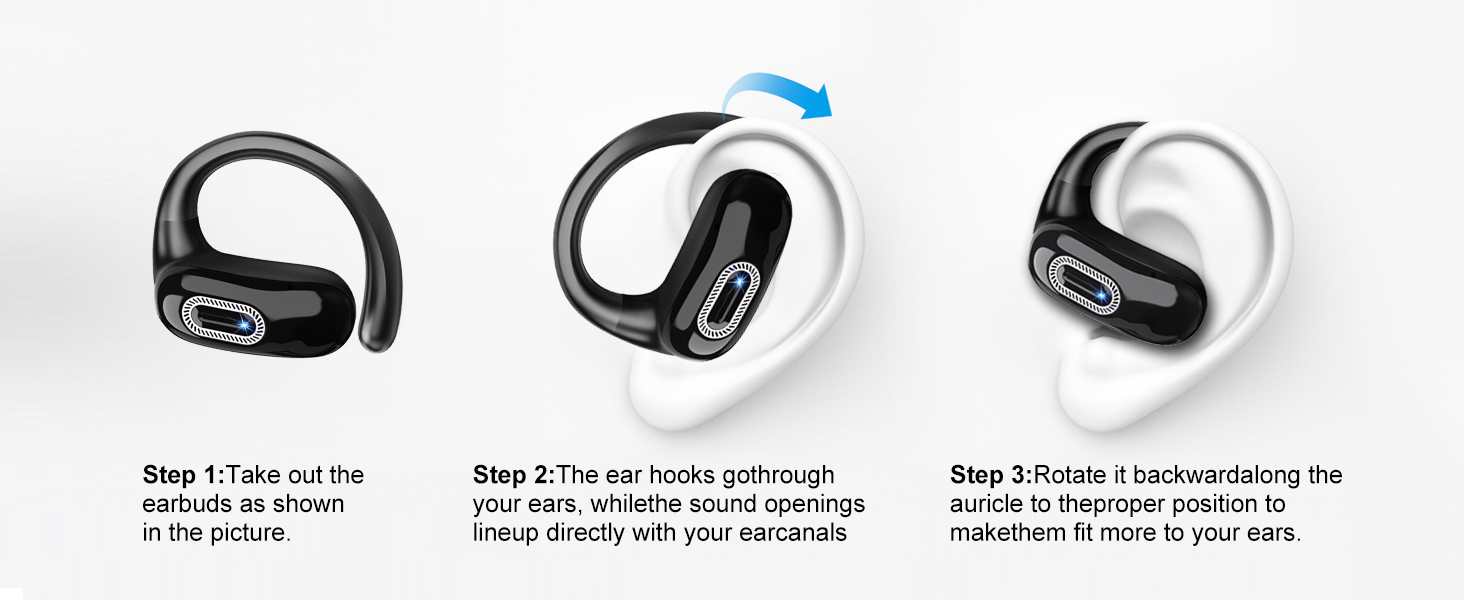 Bass Headset with Earhooks, Ultra-Comfort Secure Fit Sports Earphones, black