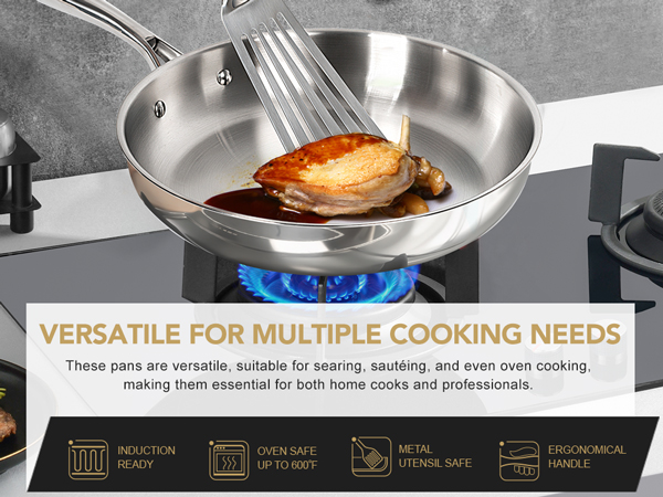 Stainless Steel Frying Pan Set