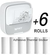 iDPRT S1 Mini Printer with 6 Rolls Thermal Sticker Paper Bundle