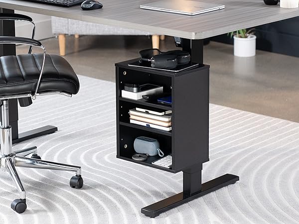 clamp on desk shelf under desk storage leg mounted shelf height adjustable desk organizer black