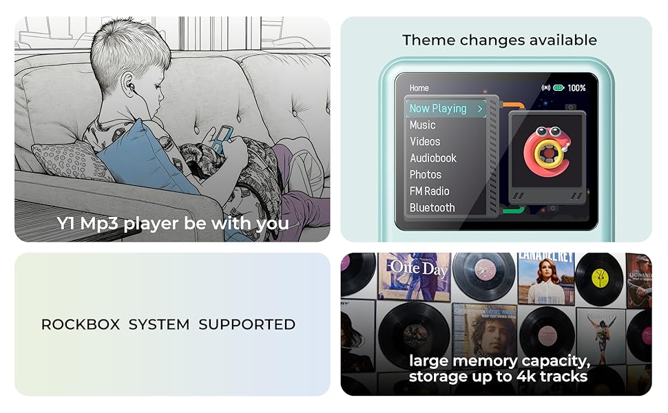 mp3 player with bluetooth digital music mp3 player ebook innioasis y1 andorid mp3 portable mini