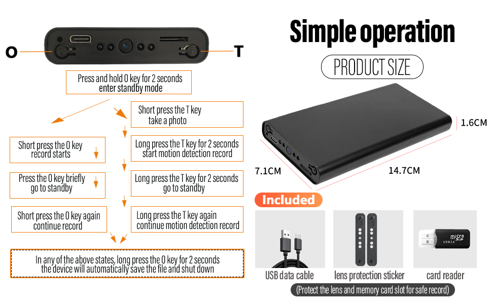 Simple operation Product Dimensions