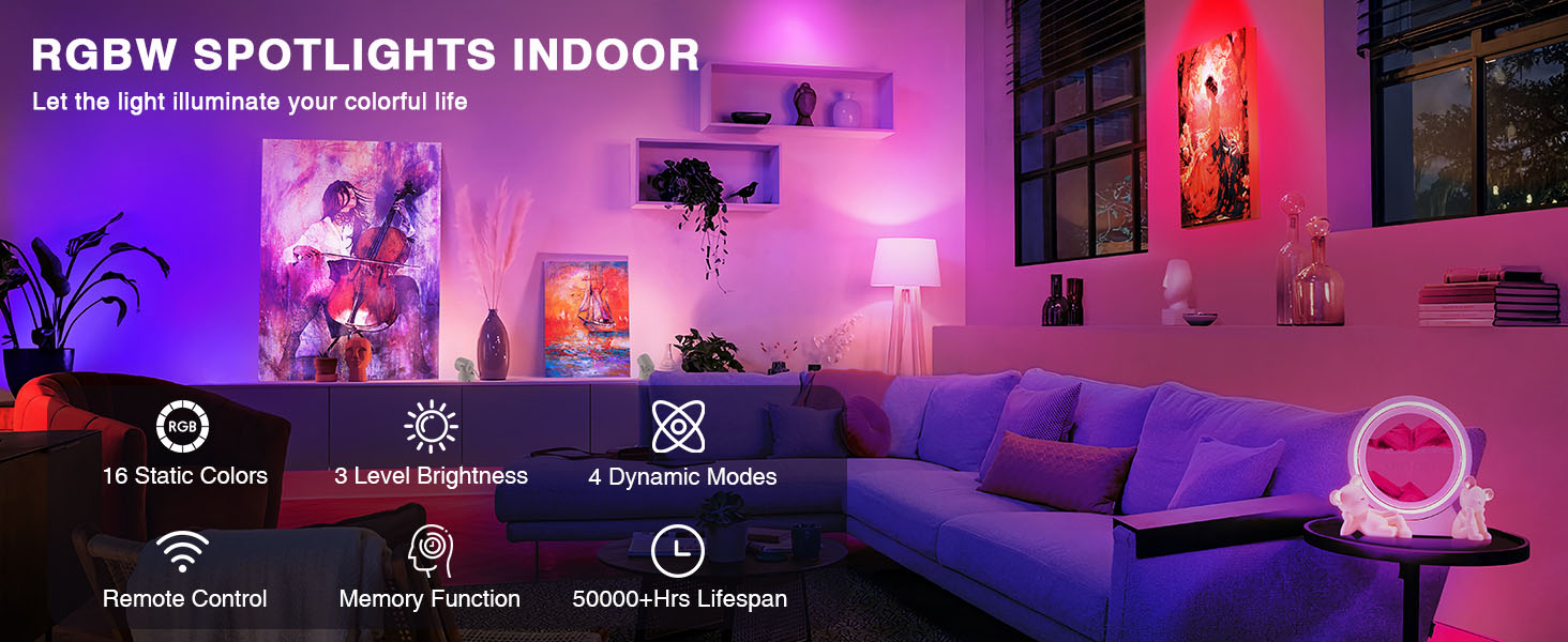 URTOM RGBW spotlights indoor