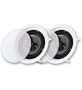 Acoustic Audio CSic83 in Ceiling 8" Speaker Pair 3 Way Home Theater Speakers