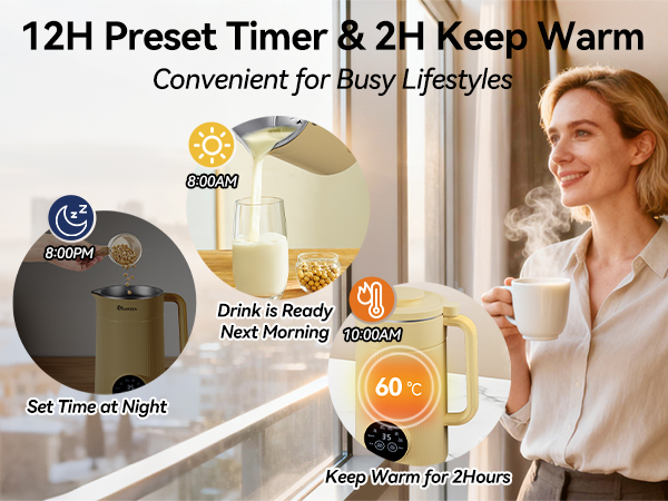 12H preset timer&amp;amp;amp;2H keep warm