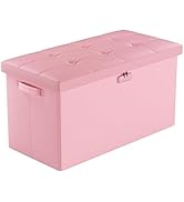 Tamfile 30 inches Bench Folding Storage Ottoman with Lock, Privacy Protection, Storage Bench for ...