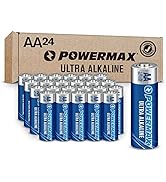 Powermax 24-Count AA Batteries, Ultra Long Lasting Alkaline Battery, 10-Year Shelf Life, Reclosab...