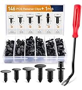 GOOACC 146PCS Nylon Bumper Shield Retainer &amp; Double End Xmas Tree Retainers Clips Universal Auto ...