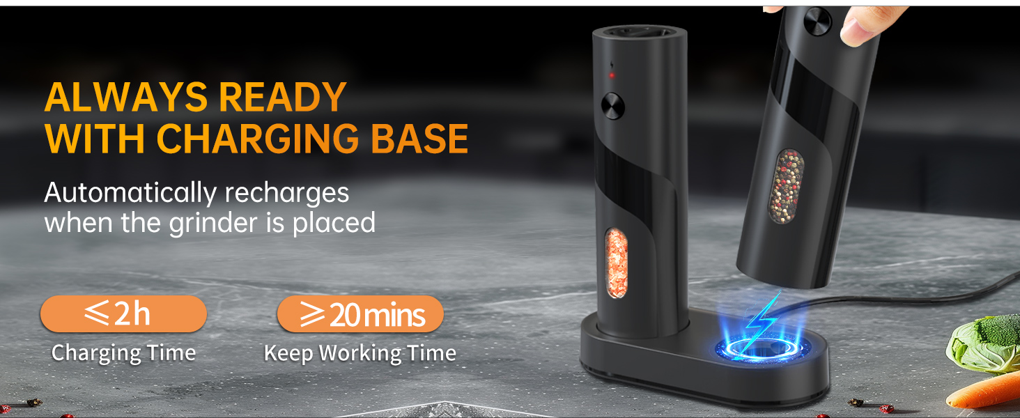 rechargeable salt and pepper grinder set