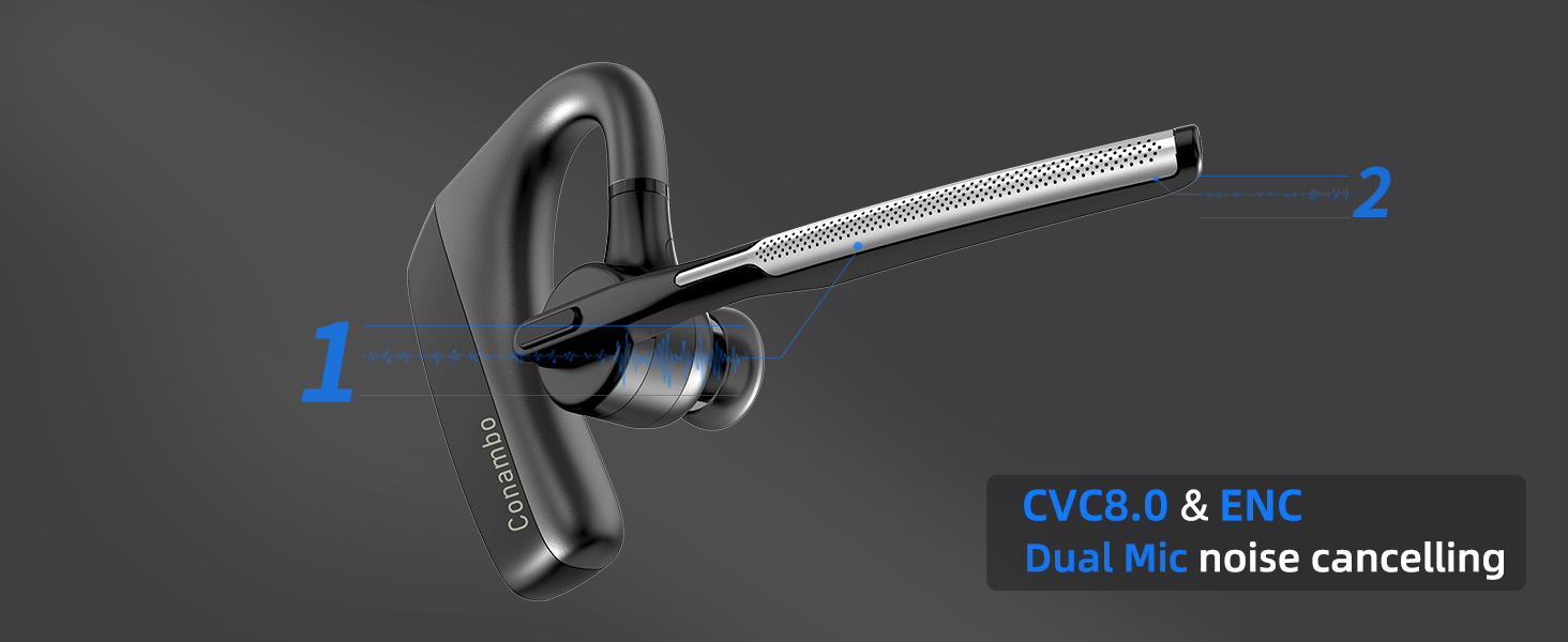 wireless headset with mic noise canceling