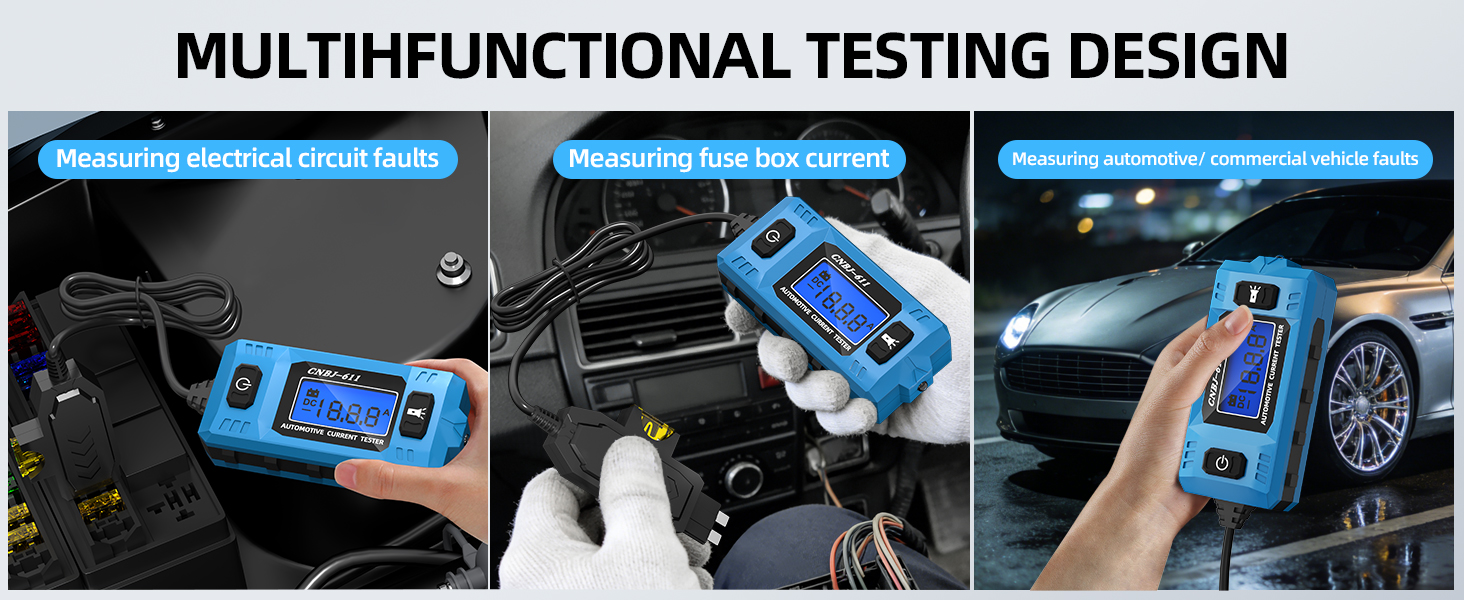 Car Fuse Tester Automotive Circuit Fault Probe Tester 20A 48V with Led Display Relay Fuse Tester