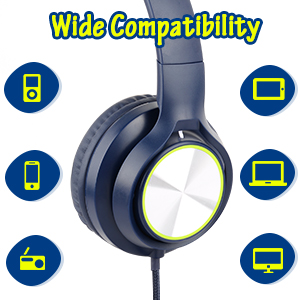 Voopwink Headphones for Kids, Wired Over Ear Headsets with microphone for Girls Boys Toddler