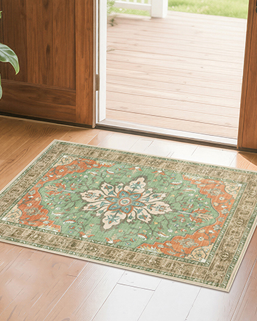 Washable Rugs 8x10 Area Rugs for Living Room,Ultra Soft Faux Wool Retro Carpets